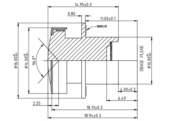 2MP/3MP DRM 렌즈 MAX 이미지 높이 Ø6.8 FBL/FFL 4.0 자동차 광각 렌즈,1/2.7&quot;,F/NO2.0,TTL18.94mm