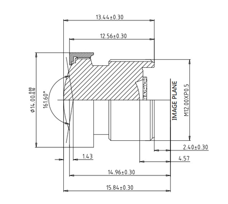 EFL2.2mm Car Digital Cabin Management System 렌즈,전면 표면 지름 Ø14,2MP 고픽셀